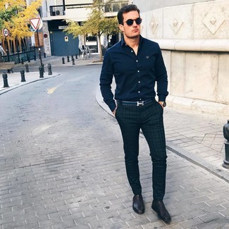Welche Anzughosen mit dunkelblauen Langarmhemdes zu tragen – 158 Herren Outfits