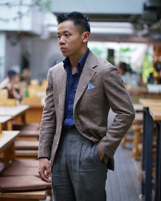 Welche Anzughosen mit dunkelblauen Langarmhemdes zu tragen – 158 Herren Outfits