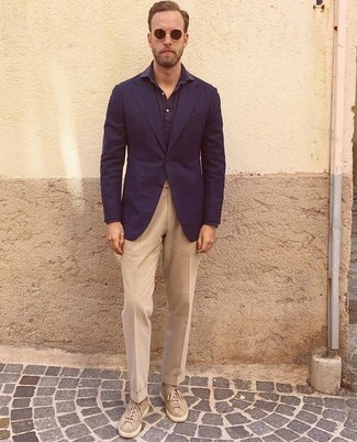 Welche Anzughosen mit dunkelblauen Langarmhemdes zu tragen – 158 Herren Outfits