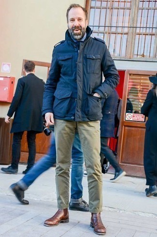 Dunkelblaue Militärjacke kombinieren – 37 Herren Outfits
