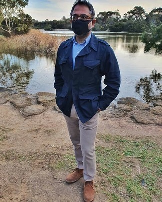 Dunkelblaue Militärjacke kombinieren – 37 Herren Outfits