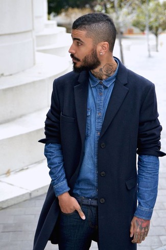 Welche enge Jeans mit dunkelblauen Mantels zu tragen – 67 Herren Outfits