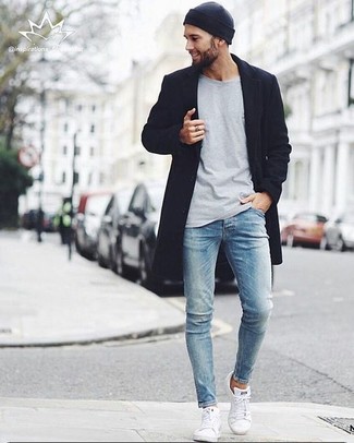 Welche enge Jeans mit dunkelblauen Mantels zu tragen – 67 Herren Outfits