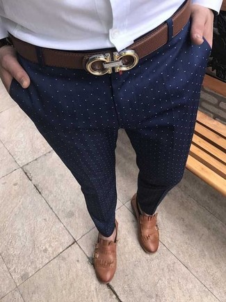 Dunkelblaue gepunktete Hose kombinieren – 20 Herren Outfits