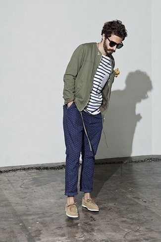 Dunkelblaue gepunktete Hose kombinieren – 20 Herren Outfits