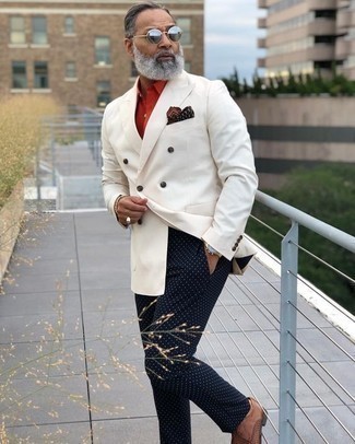 Dunkelblaue gepunktete Hose kombinieren – 20 Herren Outfits