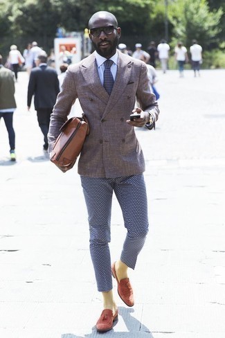 Dunkelblaue gepunktete Hose kombinieren – 20 Herren Outfits