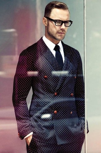 Dunkelblaue gepunktete Hose kombinieren – 20 Herren Outfits