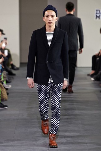 Dunkelblaue gepunktete Hose kombinieren – 20 Herren Outfits