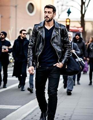 Dunkelblaues Polohemd kombinieren – 27 Herren Outfits kühl Wetter
