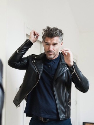 Dunkelblaues Polohemd kombinieren – 27 Herren Outfits kühl Wetter