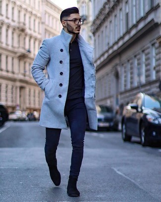 Dunkelblaues Polohemd kombinieren – 27 Herren Outfits kühl Wetter