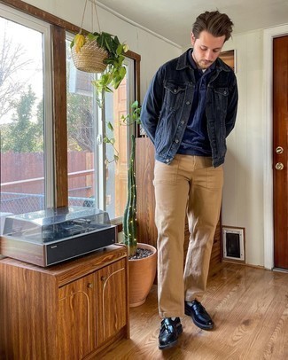 Welche Slipper mit Quasten mit dunkelblauen Polohemdes zu tragen – 69 Herren Outfits