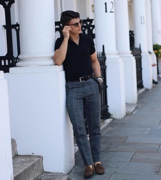 Welche Slipper mit Quasten mit dunkelblauen Polohemdes zu tragen – 69 Herren Outfits