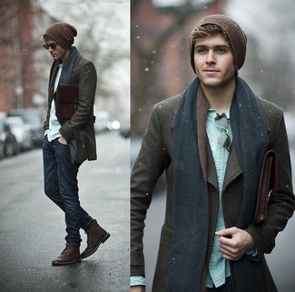 Dunkelblauen Schal kombinieren – 705+ Herren Outfits