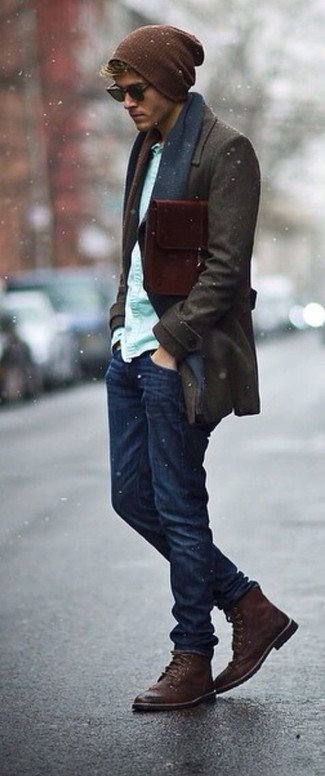 Dunkelblauen Schal kombinieren – 705+ Herren Outfits