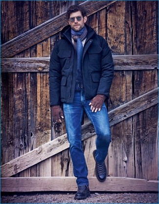 Dunkelblauen Schal kombinieren – 705+ Herren Outfits