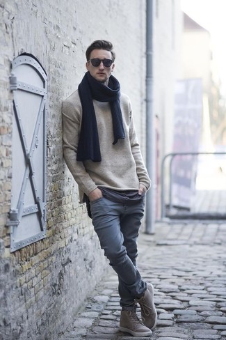 Dunkelblauen Schal kombinieren – 705+ Herren Outfits