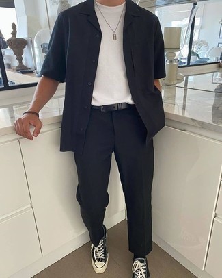Welche Chinohosen mit dunkelblauen Kurzarmhemdes zu tragen – 488 Herren Outfits