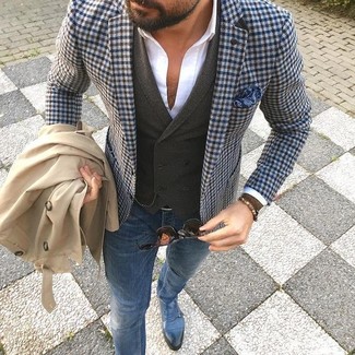 Welche Westen mit dunkelblauer enger Jeans zu tragen – 42 Herren Outfits
