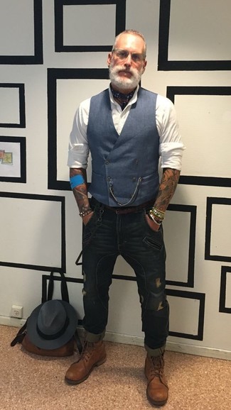 Welche Westen mit dunkelblauer enger Jeans zu tragen – 42 Herren Outfits