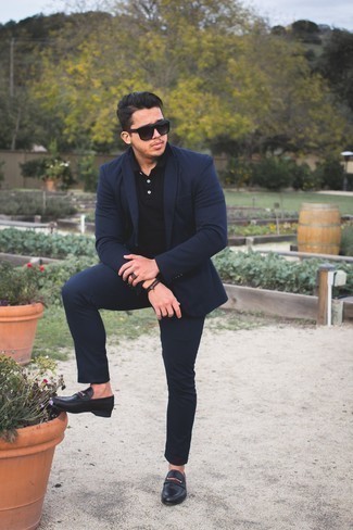Welche Slipper mit dunkelblauen Anzuges zu tragen – 807+ Herren Outfits