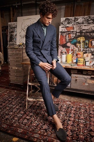 Welche Slipper mit dunkelblauen Anzuges zu tragen – 807+ Herren Outfits
