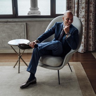 40 Jährige: Welche Slipper mit dunkelblauen Anzuges zu tragen – 56 Herren Outfits