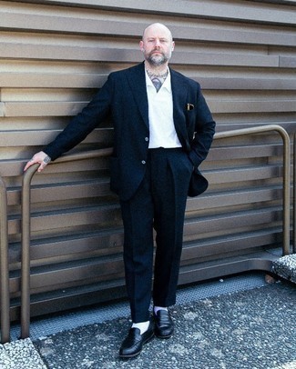 40 Jährige: Welche Slipper mit dunkelblauen Anzuges zu tragen – 56 Herren Outfits