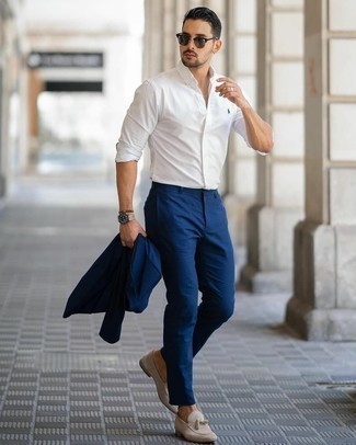 Welche Slipper mit dunkelblauen Anzuges zu tragen – 807+ Herren Outfits
