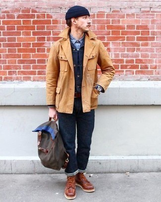 Welche Jeansjacken mit dunkelblauer Weste zu tragen – 8 Herren Outfits