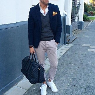 Dunkelblaues Wollsakko kombinieren – 430 Herren Outfits