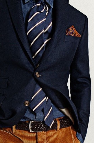 Dunkelblaues Wollsakko kombinieren – 430 Herren Outfits