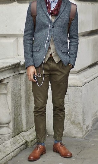 Dunkelblaues Wollsakko kombinieren – 430 Herren Outfits