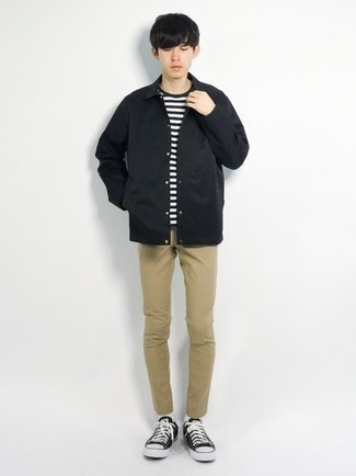 Teenager: Shirtjacke aus Nylon kombinieren – 7 Herren Outfits warm Wetter