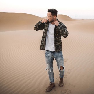Olivgrüne Camouflage Feldjacke kombinieren – 33 Herren Outfits