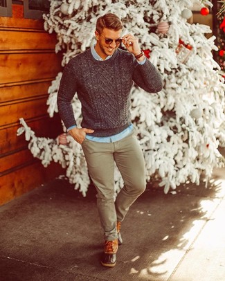 Welche Strickpullover mit olivgrüner Chinohose zu tragen – 23 Herren Outfits