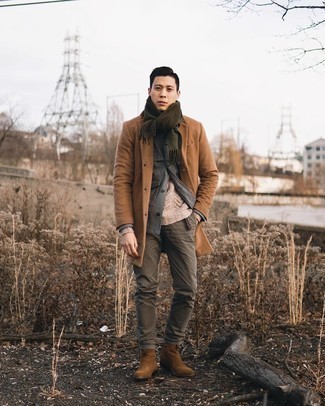Welche Strickpullover mit olivgrüner Chinohose zu tragen – 23 Herren Outfits