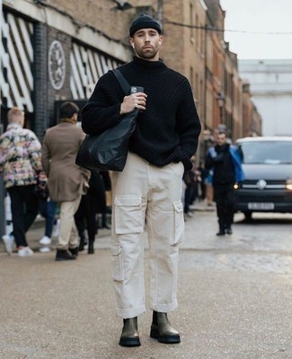 Olivgrüne Chelsea Boots aus Leder kombinieren – 13 Herren Outfits