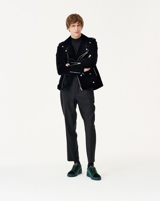 Welche Rollkragenpullover mit olivgrüner niedriger Sneakers zu tragen – 17 Herren Outfits