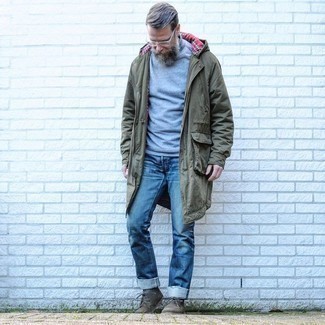 Welche Sweatshirts mit olivgrünen Parka zu tragen – 13 Herren Outfits