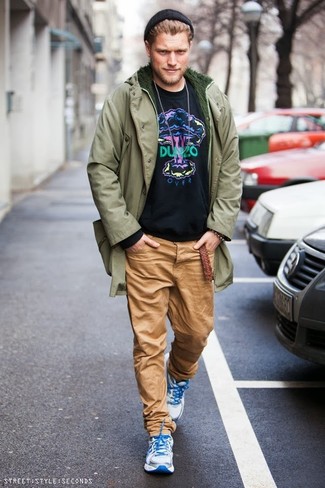 Welche Sweatshirts mit olivgrünen Parka zu tragen – 13 Herren Outfits