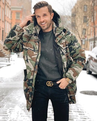 Welche Sweatshirts mit olivgrünen Parka zu tragen – 13 Herren Outfits
