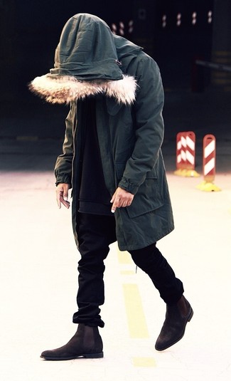 Welche Sweatshirts mit olivgrünen Parka zu tragen – 13 Herren Outfits