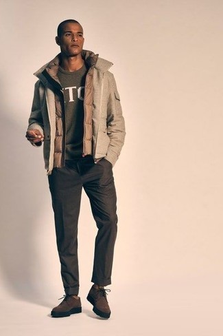 Olivgrünen bedruckten Pullover kombinieren – 73 Herren Outfits