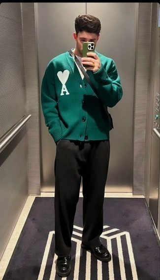 Olivgrünen bedruckten Pullover kombinieren – 73 Herren Outfits