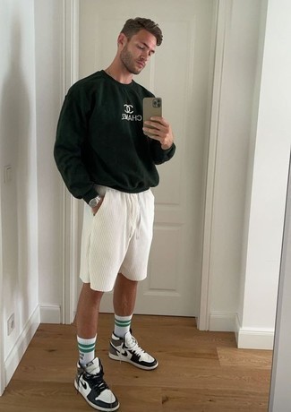 Olivgrünen bedruckten Pullover kombinieren – 73 Herren Outfits