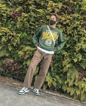 Olivgrünen bedruckten Pullover kombinieren – 73 Herren Outfits