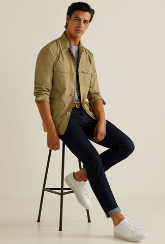 Welche Jeans mit olivgrüner Shirtjacke zu tragen – 439 Herren Outfits