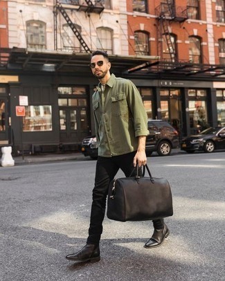 Welche Jeans mit olivgrüner Shirtjacke zu tragen – 439 Herren Outfits